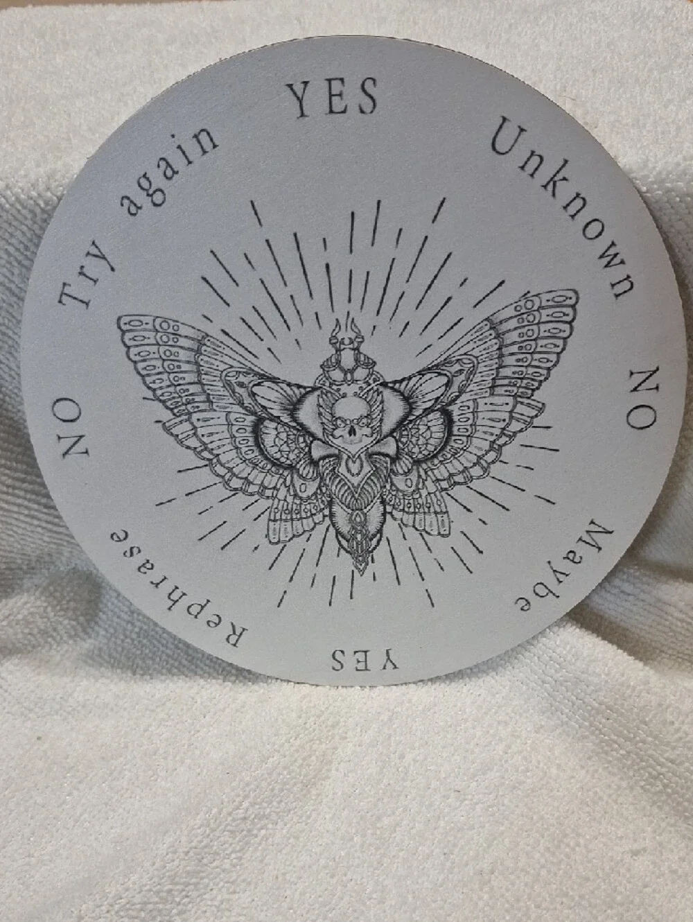 Black And White Mystic Moth Pendulum Board